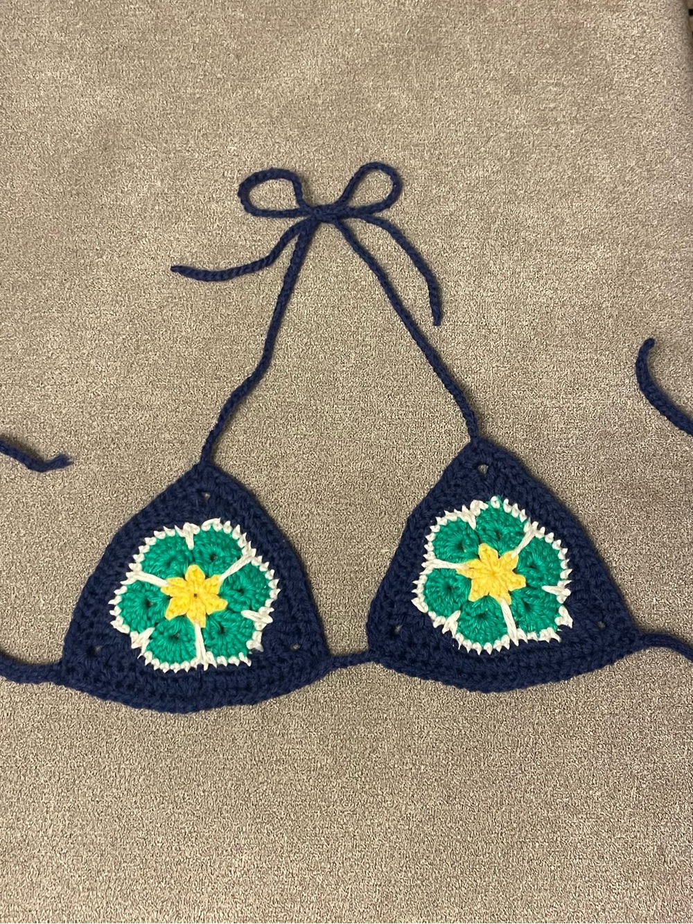 Handmade Crochet Flower Bikini Top
